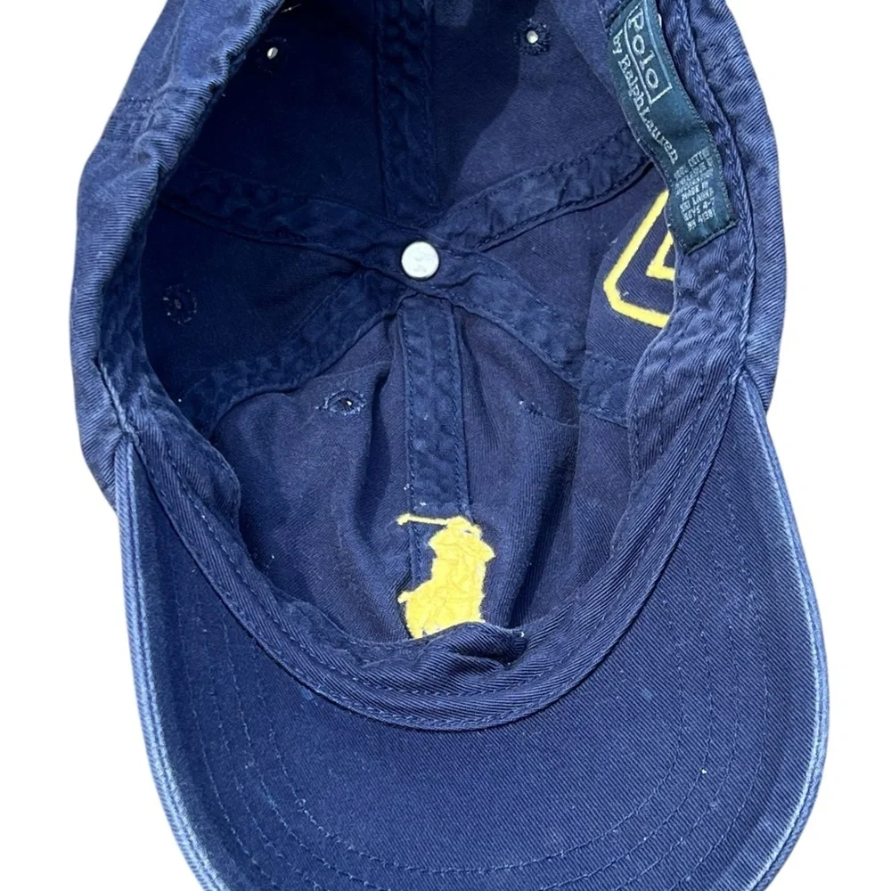 Ralph Lauren Boy Big Pony Chino Sports Cotton Cap Size 4-7 YACHT BLUE /YELLOW